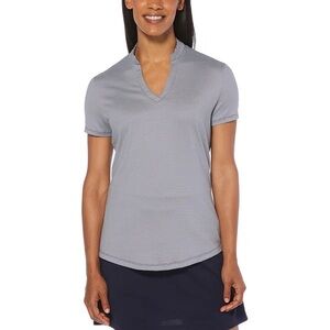 Callaway Women's Short Sleeve V-Neck Top - Light Gray